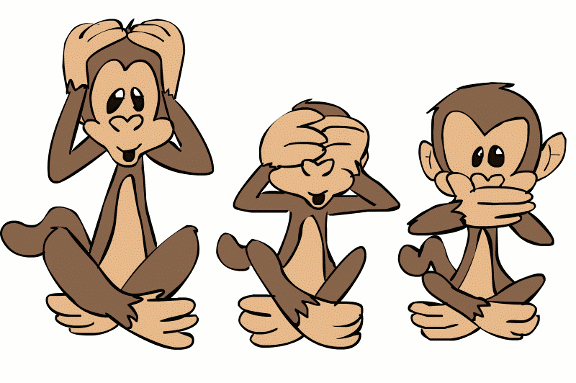 Hear, see
              and speak no evil monkeys